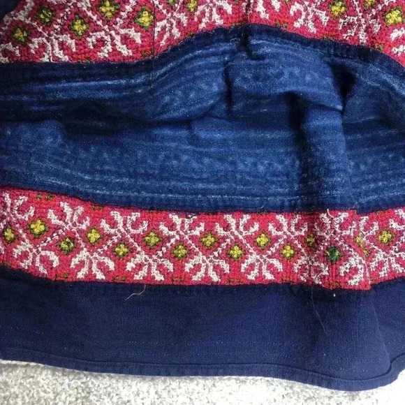 Lucky Brand Skirt Ethnic Embroidered Peasant Elastic Waist Pull On Cotton - Picture 8 of 9